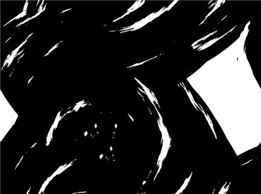 Grunge üst üste biniyor. Soyut siyah-beyaz vektör arkaplanı. Çatlak, leke ve noktalarda kirli desenli tek renkli klasik yüzey. Karanlık korku tarzında eski bir duvar.