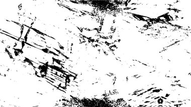 Grunge üst üste biniyor. Soyut siyah-beyaz vektör arkaplanı. Çatlak, leke ve noktalarda kirli desenli tek renkli klasik yüzey. Karanlık korku tarzında eski bir duvar.