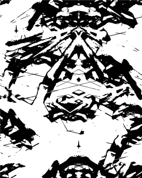 Тривожний Фон Чорно Білій Текстурі Лініями Плямами Абстрактна Векторна Ілюстрація — стоковий вектор