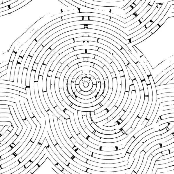 Vektor Nahtlose Muster Von Schwarz Weißen Handgezeichneten Labyrinth Auf Weißem — Stockvektor