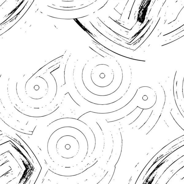矢量无缝图案 有抽象手绘圆圈 黑白背景 — 图库矢量图片