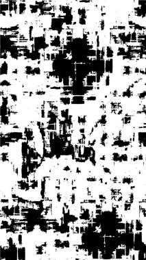 Grunge üst üste biniyor. Soyut siyah-beyaz vektör arkaplanı. Çatlak, leke ve noktalarda kirli desenli tek renkli klasik yüzey. Karanlık korku tarzında eski bir duvar.