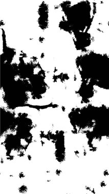 Grunge üst üste biniyor. Soyut siyah-beyaz vektör arkaplanı. Çatlak, leke ve noktalarda kirli desenli tek renkli klasik yüzey. Karanlık korku tarzında eski bir duvar.