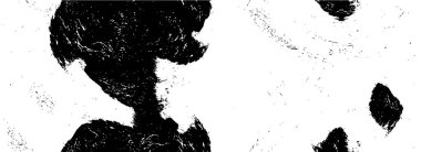 Grunge üst üste biniyor. Soyut siyah-beyaz vektör arkaplanı. Çatlak, leke ve noktalarda kirli desenli tek renkli klasik yüzey. Karanlık korku tarzında eski bir duvar.