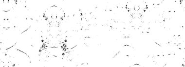 Grunge üst üste biniyor. Soyut siyah-beyaz vektör arkaplanı. Çatlak, leke ve noktalarda kirli desenli tek renkli klasik yüzey. Karanlık korku tarzında eski bir duvar.