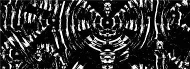 Grunge üst üste biniyor. Soyut siyah-beyaz vektör arkaplanı. Çatlak, leke ve noktalarda kirli desenli tek renkli klasik yüzey. Karanlık korku tarzında eski bir duvar.