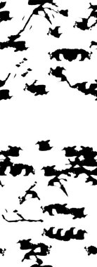 Grunge üst üste biniyor. Soyut siyah-beyaz vektör arkaplanı. Çatlak, leke ve noktalarda kirli desenli tek renkli klasik yüzey. Karanlık korku tarzında eski bir duvar.