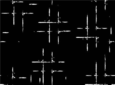 Grunge üst üste biniyor. Soyut siyah-beyaz vektör arkaplanı. Çatlak, leke ve noktalarda kirli desenli tek renkli klasik yüzey. Karanlık korku tarzında eski bir duvar.