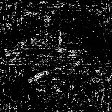 Grunge üst üste biniyor. Soyut siyah-beyaz vektör arkaplanı. Çatlak, leke ve noktalarda kirli desenli tek renkli klasik yüzey. Karanlık korku tarzında eski bir duvar.