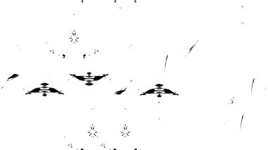 Grunge üst üste biniyor. Soyut siyah-beyaz vektör arkaplanı. Çatlak, leke ve noktalarda kirli desenli tek renkli klasik yüzey. Karanlık korku tarzında eski bir duvar.