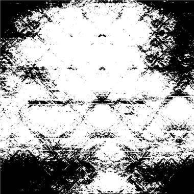 Grunge üst üste biniyor. Soyut siyah-beyaz vektör arkaplanı. Çatlak, leke ve noktalarda kirli desenli tek renkli klasik yüzey. Karanlık korku tarzında eski bir duvar.