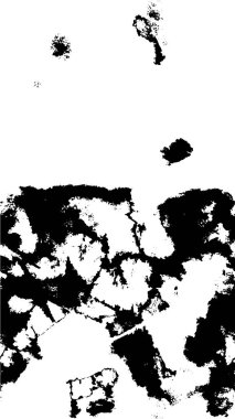 Grunge üst üste biniyor. Soyut siyah-beyaz vektör arkaplanı. Çatlak, leke ve noktalarda kirli desenli tek renkli klasik yüzey. Karanlık korku tarzında eski bir duvar.