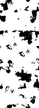 Grunge üst üste biniyor. Soyut siyah-beyaz vektör arkaplanı. Çatlak, leke ve noktalarda kirli desenli tek renkli klasik yüzey. Karanlık korku tarzında eski bir duvar.