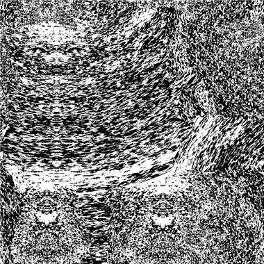 Grunge üst üste biniyor. Soyut siyah-beyaz vektör arkaplanı. Çatlak, leke ve noktalarda kirli desenli tek renkli klasik yüzey. Karanlık korku tarzında eski bir duvar.