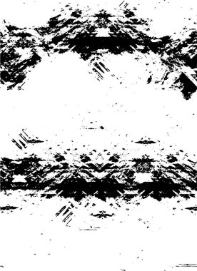 Grunge üst üste biniyor. Soyut siyah-beyaz vektör arkaplanı. Çatlak, leke ve noktalarda kirli desenli tek renkli klasik yüzey. Karanlık korku tarzında eski bir duvar.