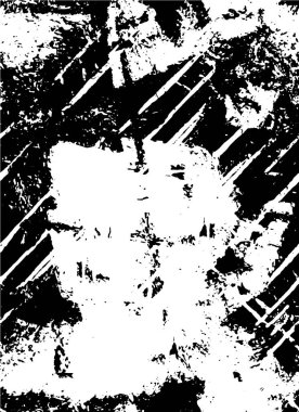 Grunge üst üste biniyor. Soyut siyah-beyaz vektör arkaplanı. Çatlak, leke ve noktalarda kirli desenli tek renkli klasik yüzey. Karanlık korku tarzında eski bir duvar.