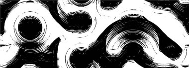 Duvar kağıdındaki sıkıntılı boya, siyah beyaz desenli.