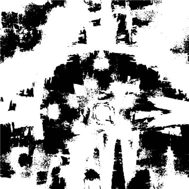 Basit siyah beyaz lekelerle yapılmış dağınık desen