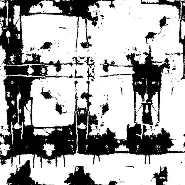 Çizik ve çiziklerle dolu siyah beyaz bir arka plan. Soyut vektör illüstrasyonu.                