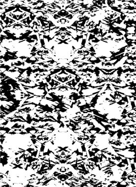 Çizik ve çiziklerle dolu siyah beyaz bir arka plan. Soyut vektör illüstrasyonu.                