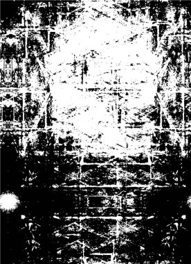 Çizik ve çiziklerle dolu siyah beyaz bir arka plan. Soyut vektör illüstrasyonu.                