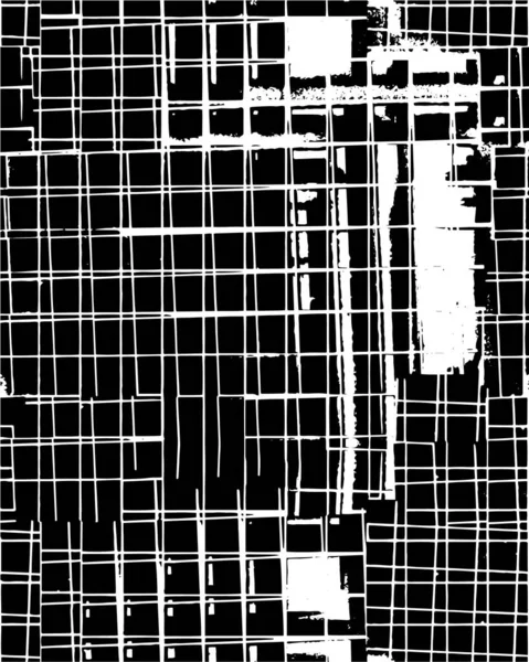Bedrängter Hintergrund Mit Schwarz Weißen Kratzern Abstrakte Verwitterte Tapete — Stockvektor
