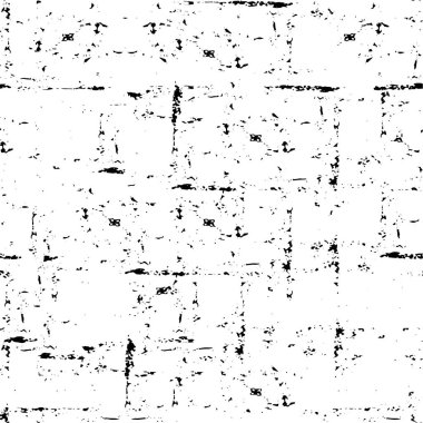 Vektör grunge dokusu. Siyah beyaz arka plan. Soyut monokrom resim koyu tonlarda solmuş bir efekt içerir