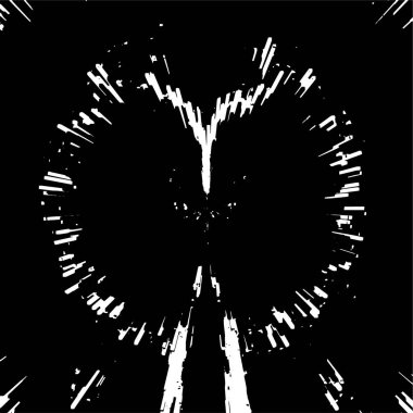 Vektör grunge dokusu. Siyah beyaz arka plan. Soyut monokrom resim koyu tonlarda solmuş bir efekt içerir