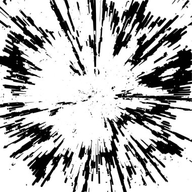 Vektör grunge dokusu. Siyah beyaz arka plan. Soyut monokrom resim koyu tonlarda solmuş bir efekt içerir