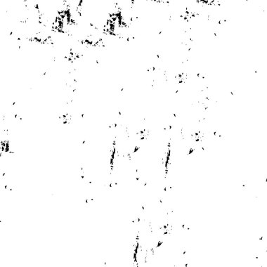 Grunge üst üste biniyor. Soyut siyah-beyaz vektör arkaplanı. Çatlak, leke ve noktalarda kirli desenli tek renkli klasik yüzey. Karanlık korku tarzında eski bir duvar.