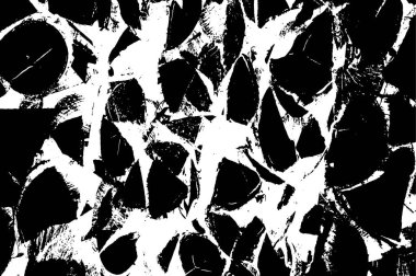 Grunge üst üste biniyor. Soyut siyah-beyaz vektör arkaplanı. Çatlak, leke ve noktalarda kirli desenli tek renkli klasik yüzey. Karanlık korku tarzında eski bir duvar.