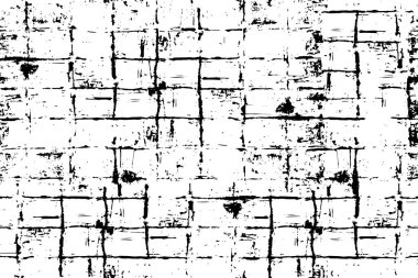 Grunge üst üste biniyor. Soyut siyah-beyaz vektör arkaplanı. Çatlak, leke ve noktalarda kirli desenli tek renkli klasik yüzey. Karanlık korku tarzında eski bir duvar.