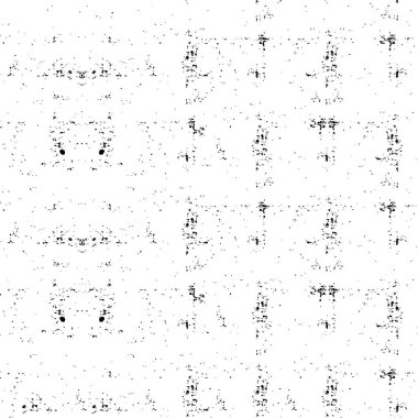 Grunge üst üste biniyor. Soyut siyah-beyaz vektör arkaplanı. Çatlak, leke ve noktalarda kirli desenli tek renkli klasik yüzey. Karanlık korku tarzında eski bir duvar.