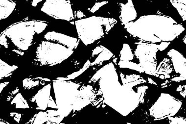 Vektör grunge dokusu. Siyah beyaz arka plan. Soyut monokrom resim koyu tonlarda solmuş bir efekt içerir