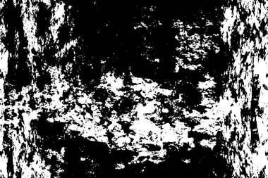 Soyut grunge gri koyu sıva duvar arkaplanı. Siyah beyaz boya sıçramış. Sanat, biçimlendirilmiş dokuma afişi, duvar kağıdı. Arkaplanda noktalar, çatlaklar, noktalar, fişler var. Tek renkli baskı