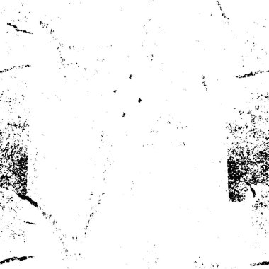 Grunge üst üste biniyor. Soyut siyah-beyaz vektör arkaplanı. Çatlak, leke ve noktalarda kirli desenli tek renkli klasik yüzey. Karanlık korku tarzında eski bir duvar.