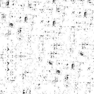 Grunge üst üste biniyor. Soyut siyah-beyaz vektör arkaplanı. Çatlak, leke ve noktalarda kirli desenli tek renkli klasik yüzey. Karanlık korku tarzında eski bir duvar.