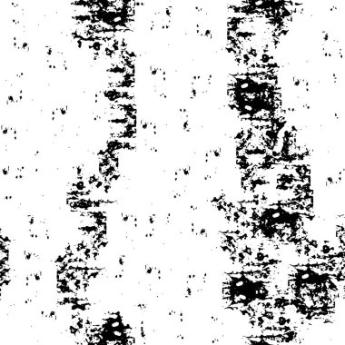 Grunge üst üste biniyor. Soyut siyah-beyaz vektör arkaplanı. Çatlak, leke ve noktalarda kirli desenli tek renkli klasik yüzey. Karanlık korku tarzında eski bir duvar.