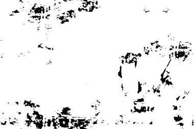 Grunge üst üste biniyor. Soyut siyah-beyaz vektör arkaplanı. Çatlak, leke ve noktalarda kirli desenli tek renkli klasik yüzey. Karanlık korku tarzında eski bir duvar.