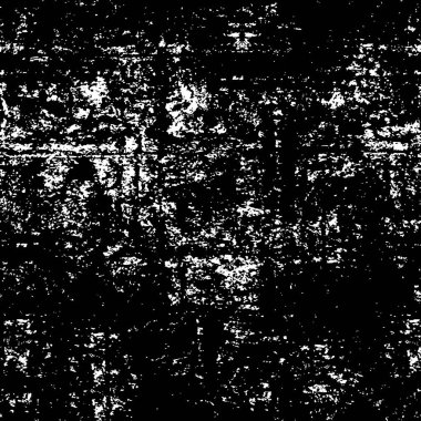 Grunge üst üste biniyor. Soyut siyah-beyaz vektör arkaplanı. Çatlak, leke ve noktalarda kirli desenli tek renkli klasik yüzey. Karanlık korku tarzında eski bir duvar.
