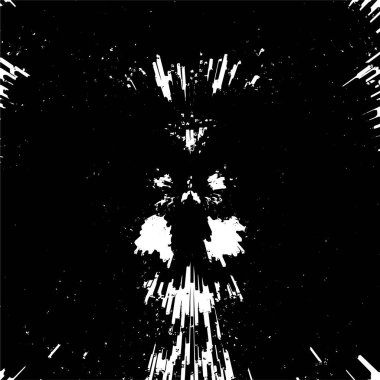 Grunge üst üste biniyor. Soyut siyah-beyaz vektör arkaplanı. Tek renkli vintage yüzey. Koyu renk tasarımlı eski duvar