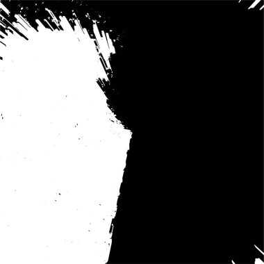 Grunge üst üste biniyor. Soyut siyah-beyaz vektör arkaplanı. Tek renkli vintage yüzey. Koyu renk tasarımlı eski duvar