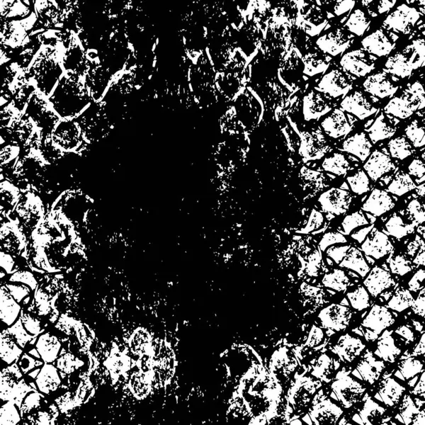 Абстрактная Черно Белая Иллюзия Гранжевой Текстурой — стоковый вектор
