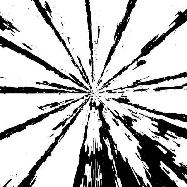 Ilusión Monocromática Abstracta Con Textura Grunge — Vector de stock