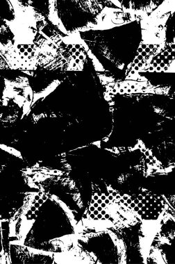 Siyah ve beyaz soyut grunge dokusu, arka plan. Vektör illüstrasyonu 