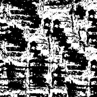Grunge üst üste biniyor. Soyut siyah-beyaz vektör arkaplanı. Çatlak, leke ve noktalarda kirli desenli tek renkli klasik yüzey. Karanlık korku tarzında eski bir duvar.