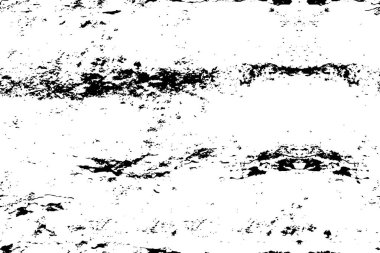 Grunge üst üste biniyor. Soyut siyah-beyaz vektör arkaplanı. Çatlak, leke ve noktalarda kirli desenli tek renkli klasik yüzey. Karanlık korku tarzında eski bir duvar.