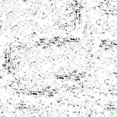 Grunge üst üste biniyor. Soyut siyah-beyaz vektör arkaplanı. Çatlak, leke ve noktalarda kirli desenli tek renkli klasik yüzey. Karanlık korku tarzında eski bir duvar.