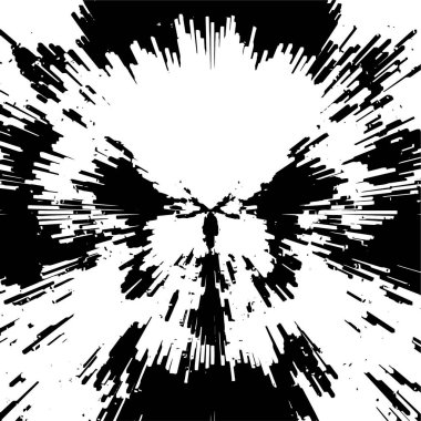 Siyah beyaz arka plan, eski püskü boya ve alçı çatlaklarından oluşan duvar. vektör illüstrasyonu 