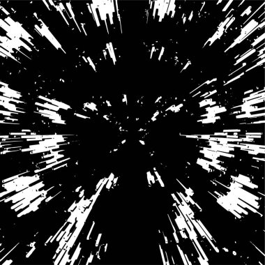 Siyah beyaz arka plan, eski püskü boya ve alçı çatlaklarından oluşan duvar. vektör illüstrasyonu 